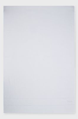 Cotton bath sheet with white logo embroidery, White