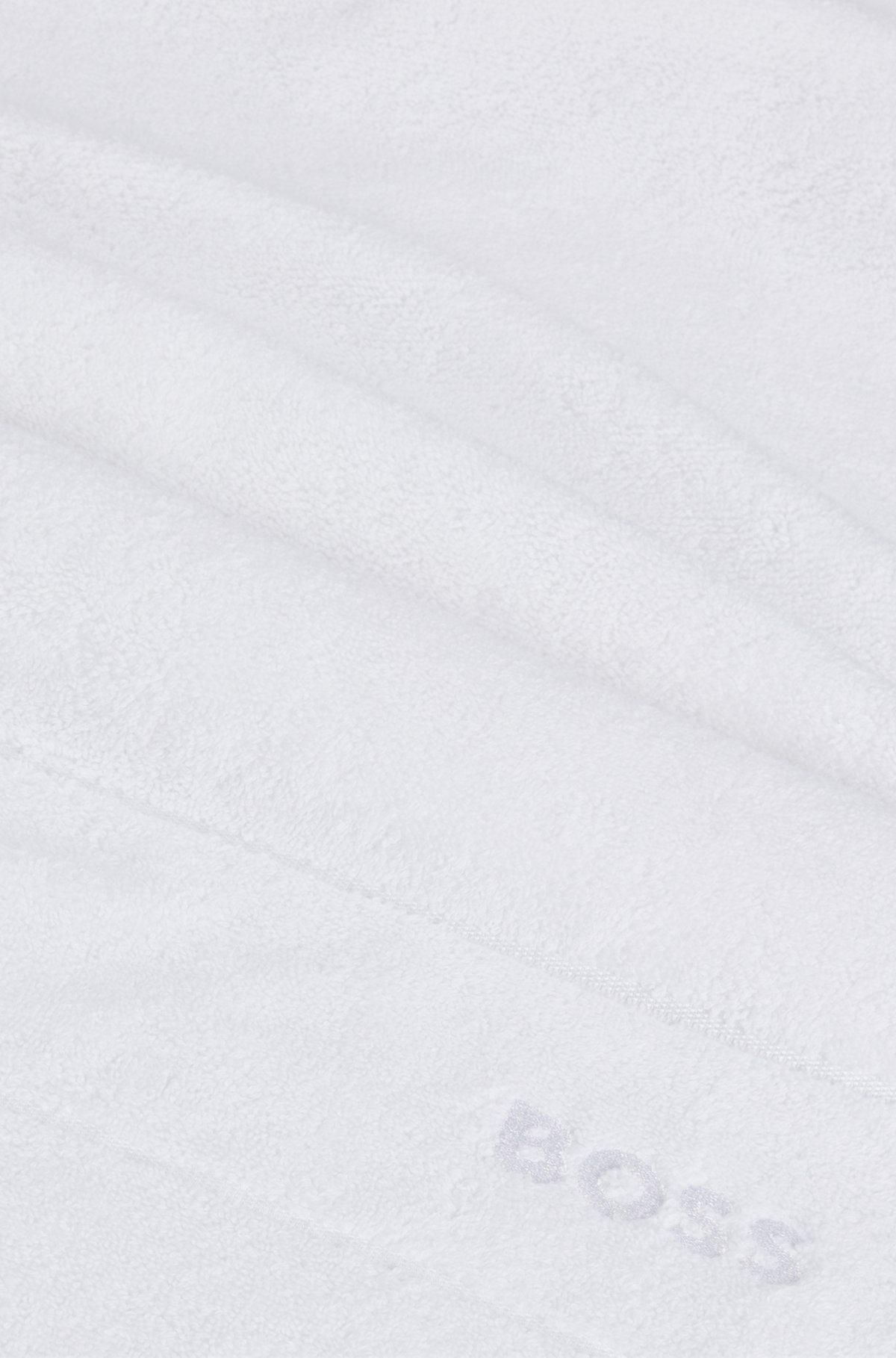 Badetuch aus Baumwolle mit weißer Logo-Stickerei, Weiß