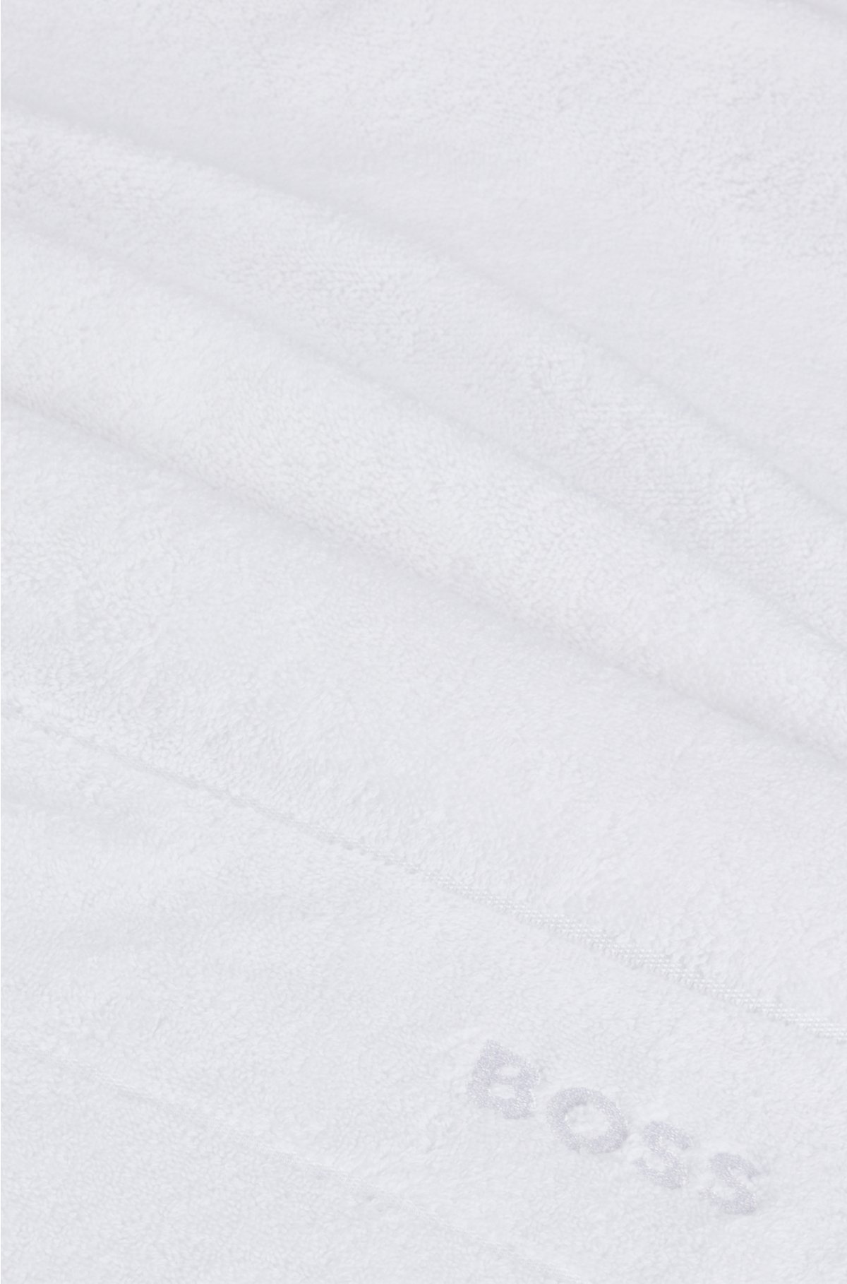 Cotton bath sheet with white logo embroidery, White