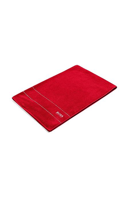 Cotton bath sheet with white logo embroidery, Red