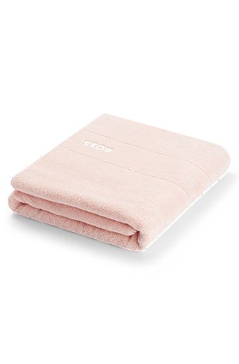Cotton bath sheet with white logo embroidery, Pink