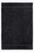Bath sheet in combed Aegean cotton with ribbed border, Black