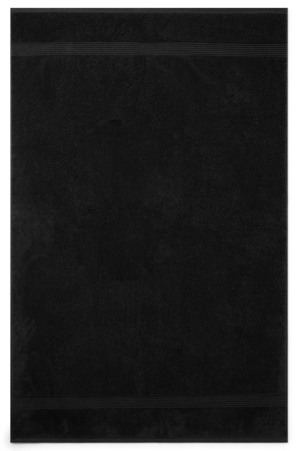 Black Aegean-cotton bath sheet with tonal logo, Black