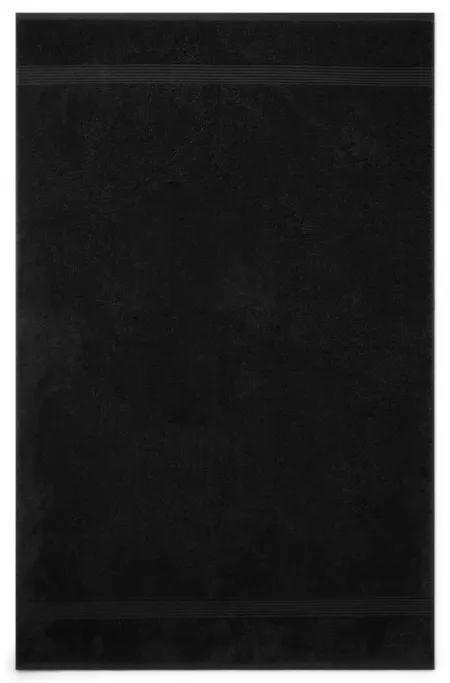 Black Aegean-cotton bath sheet with tonal logo