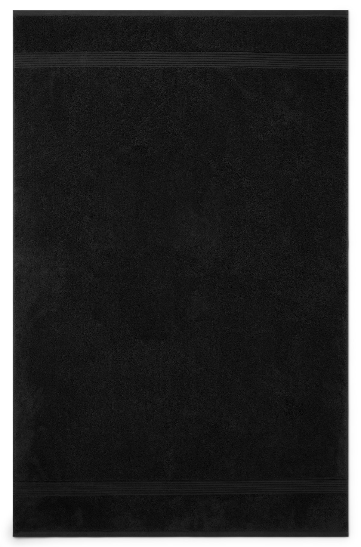 Black Aegean-cotton bath sheet with tonal logo, Black