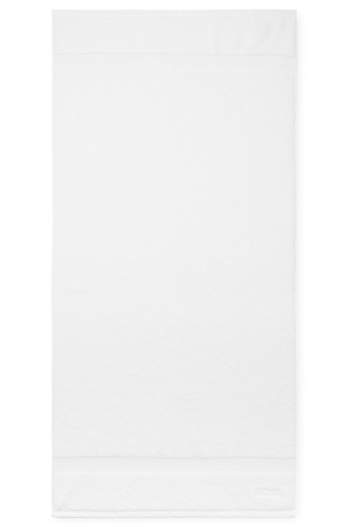White Aegean-cotton bath towel with tonal logo, White