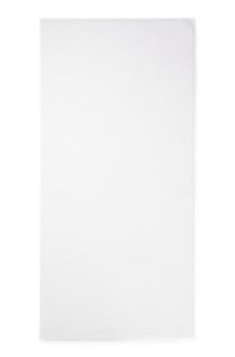 Cotton bath towel with contrast embroidered logo, White