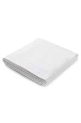 Cotton bath towel with contrast embroidered logo, White