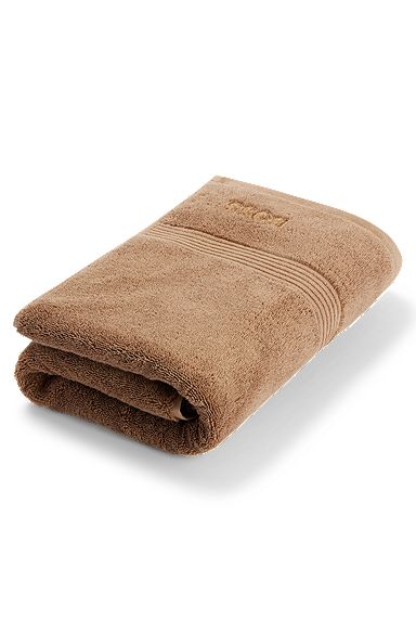 Logo bath towel in Aegean cotton, Brown
