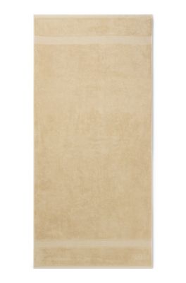 Logo bath towel in Aegean cotton, Beige