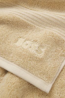 Logo bath towel in Aegean cotton, Beige