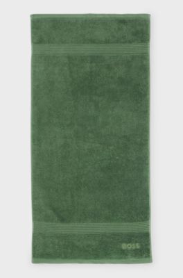 Logo bath towel in Aegean cotton, Green