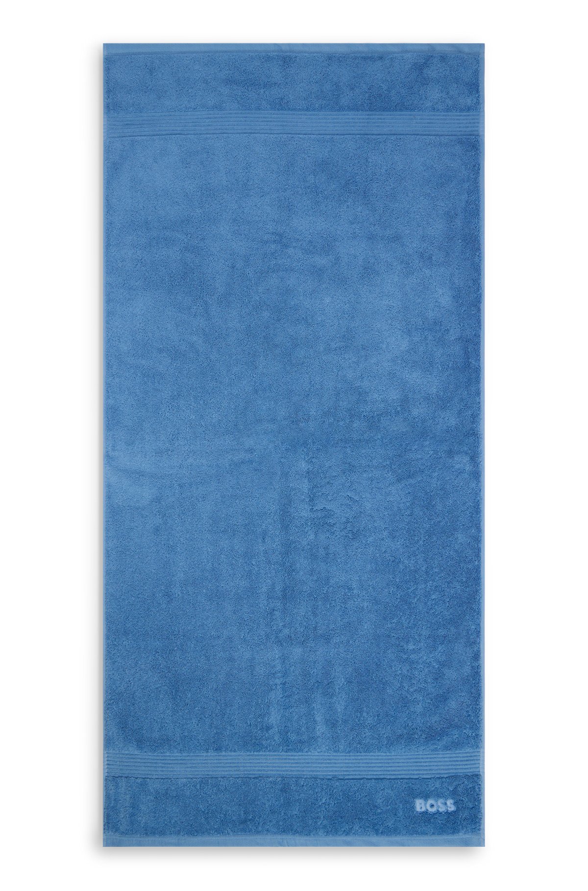 Logo bath towel in Aegean cotton, Blue