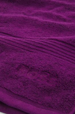 Cotton bath towel with tonal embroidered logo, Purple
