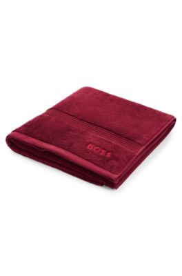 Logo bath towel in Aegean cotton, Dark Red