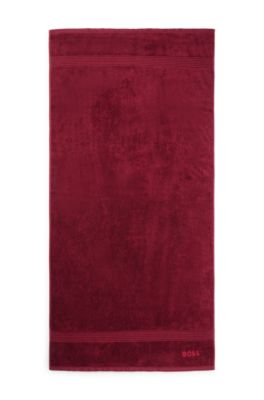 Logo bath towel in Aegean cotton, Dark Red