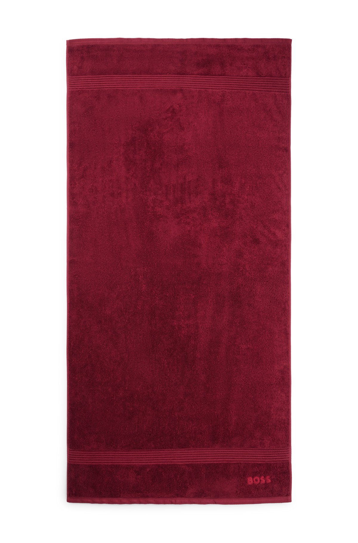 Logo bath towel in Aegean cotton, Dark Red