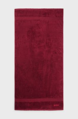 Logo bath towel in Aegean cotton, Dark Red