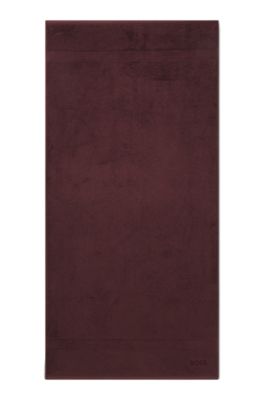 Logo bath towel in Aegean cotton, Dark Red