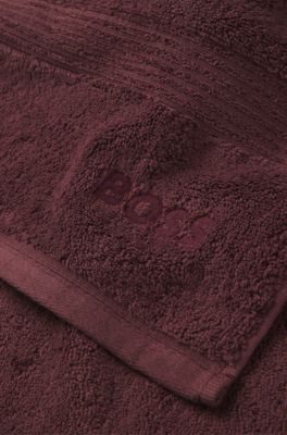 Logo bath towel in Aegean cotton, Dark Red