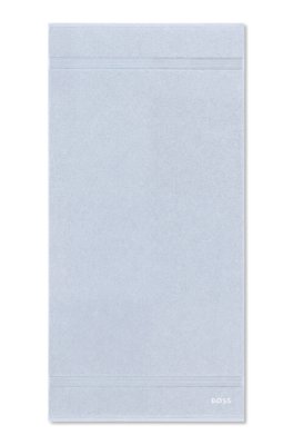 Cotton bath towel with tonal embroidered logo