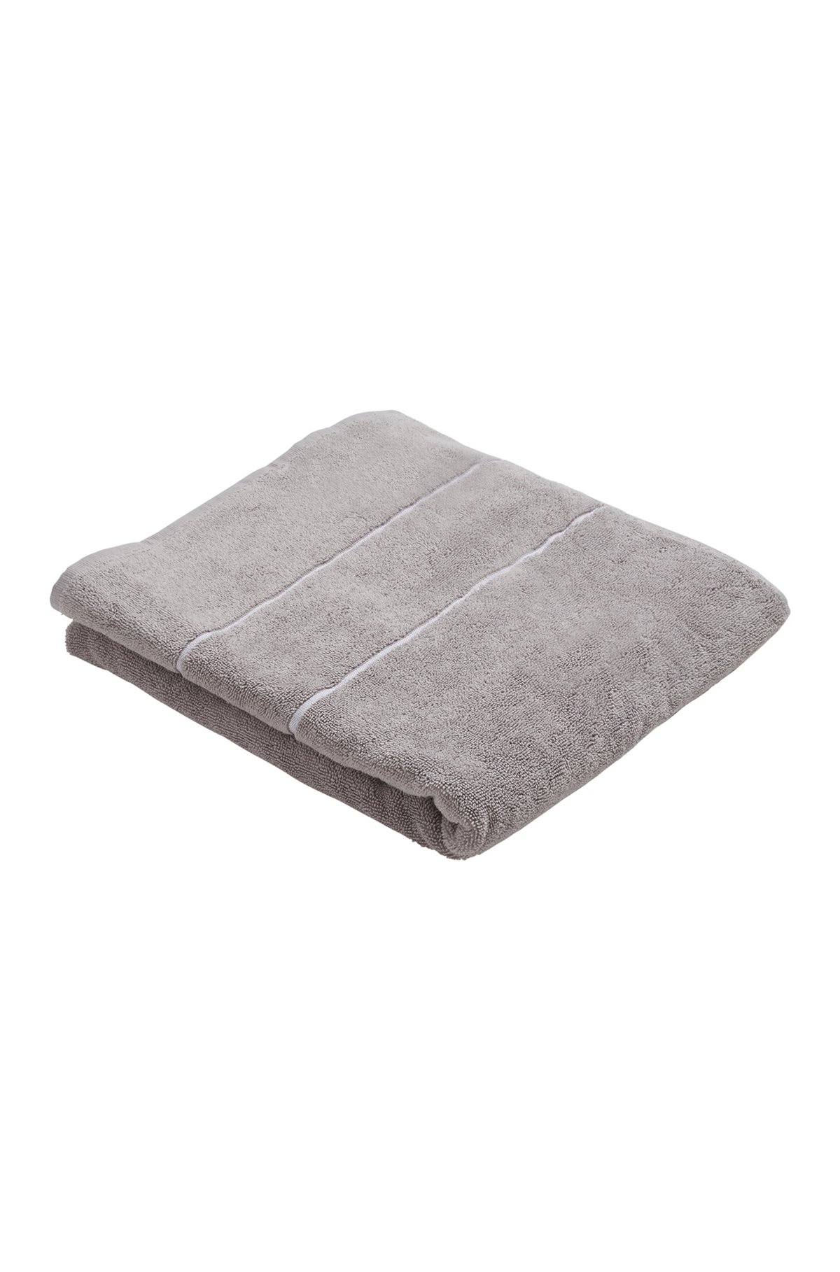 Cotton bath towel with white logo embroidery, Grey