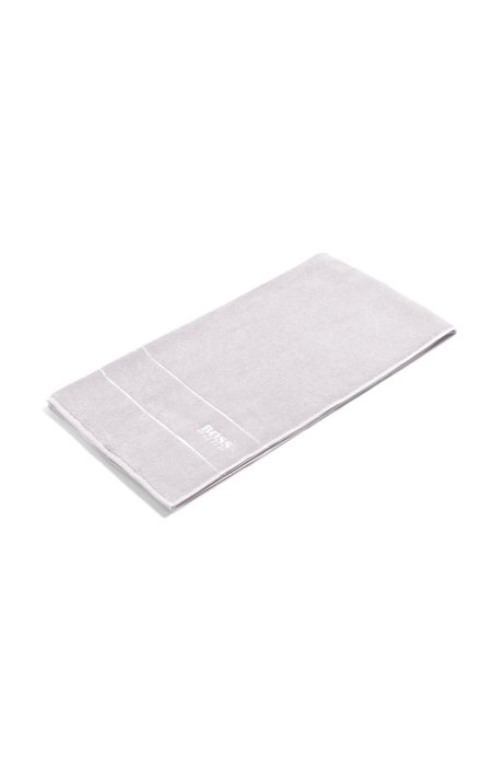 Finest Egyptian cotton bath towel with logo border, Silver