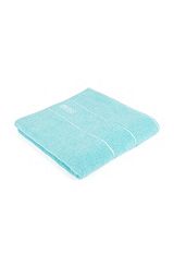 Cotton bath towel with white logo embroidery, Turquoise