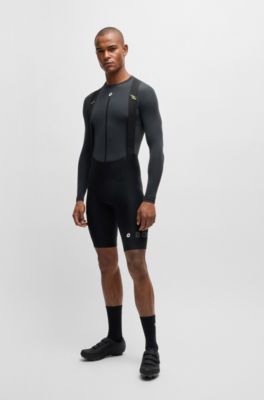 BOSS x ASSOS bib shorts with shock-absorbing foam insert, Black