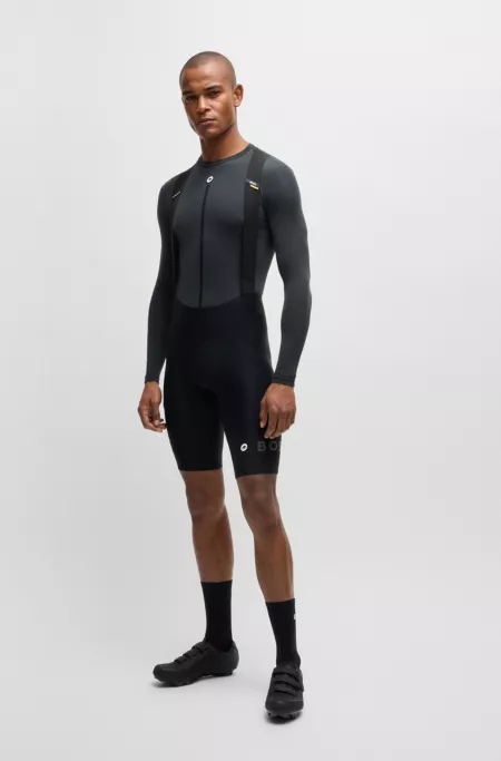 BOSS x ASSOS bib shorts with shock-absorbing foam insert
