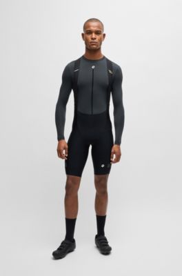 BOSS x ASSOS bib shorts with shock-absorbing foam insert, Black