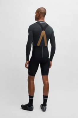 BOSS x ASSOS bib shorts with shock-absorbing foam insert, Black