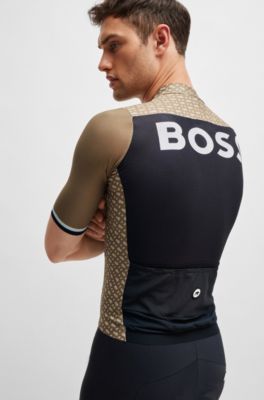 BOSS x ASSOS training jersey with breathable quick-dry front, Beige