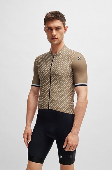 BOSS x ASSOS training jersey with breathable quick-dry front, Beige