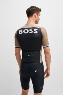 BOSS x ASSOS training jersey with breathable quick-dry front, Beige