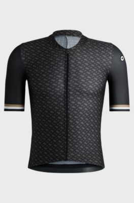 BOSS x ASSOS Maglia da allenamento con parte anteriore traspirante ad asciugatura rapida, Nero