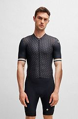 BOSS x ASSOS training jersey with breathable quick-dry front, Black