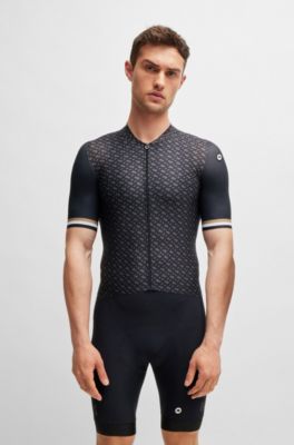 BOSS x ASSOS training jersey with breathable quick-dry front, Black