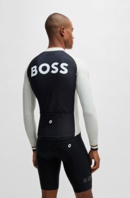 BOSS x ASSOS thermal jersey with contrast back, Light Beige