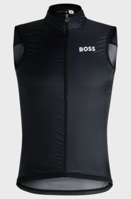 BOSS x ASSOS packable wind vest with breathable mesh back, Black