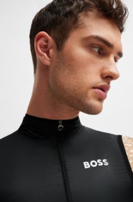 BOSS x ASSOS packable wind vest with breathable mesh back, Black