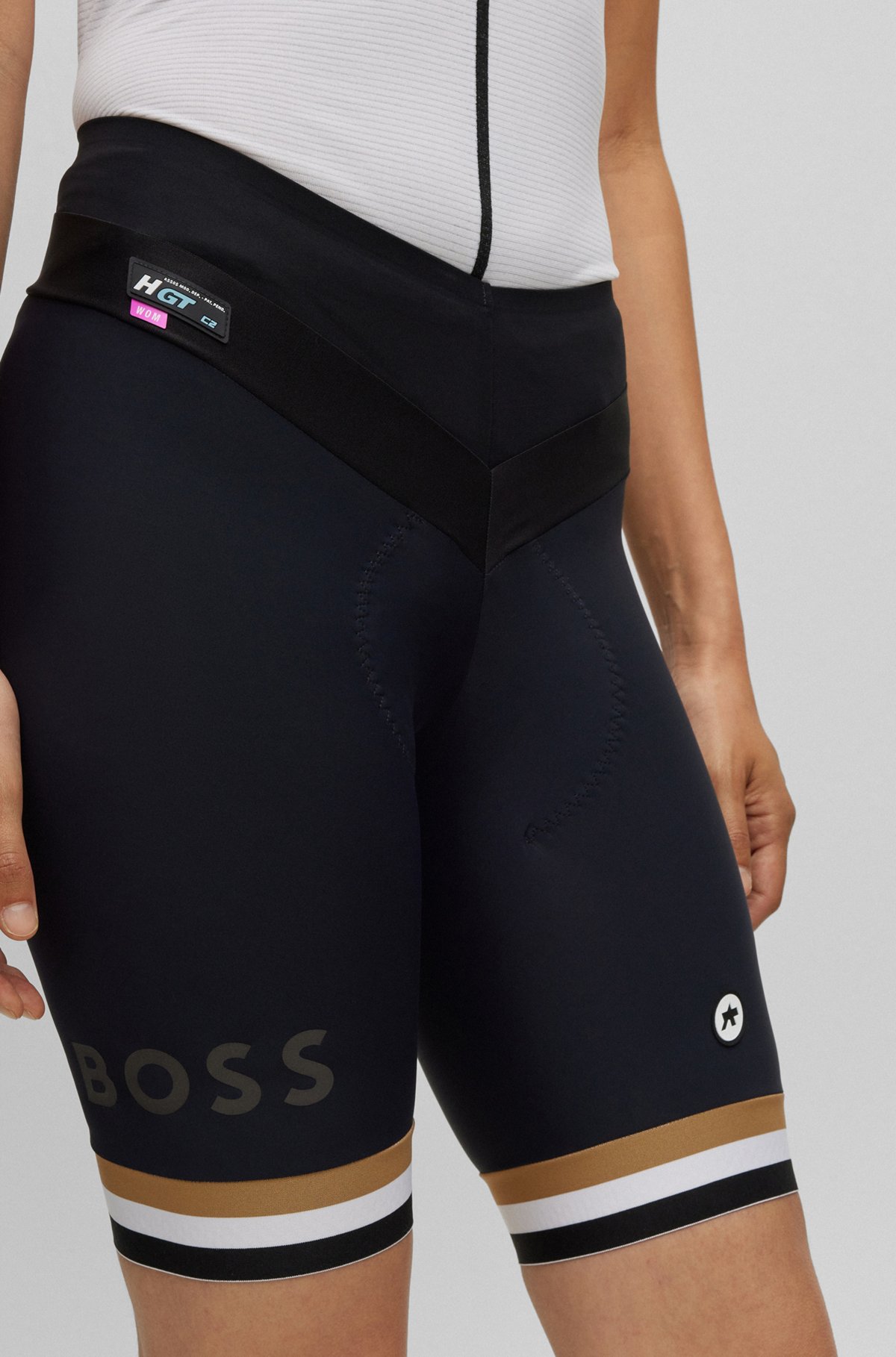 BOSS x ASSOS half shorts with shock-absorbing foam, Black