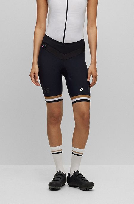 Halvlange shorts med stødabsorberende skum fra BOSS x ASSOS, Sort