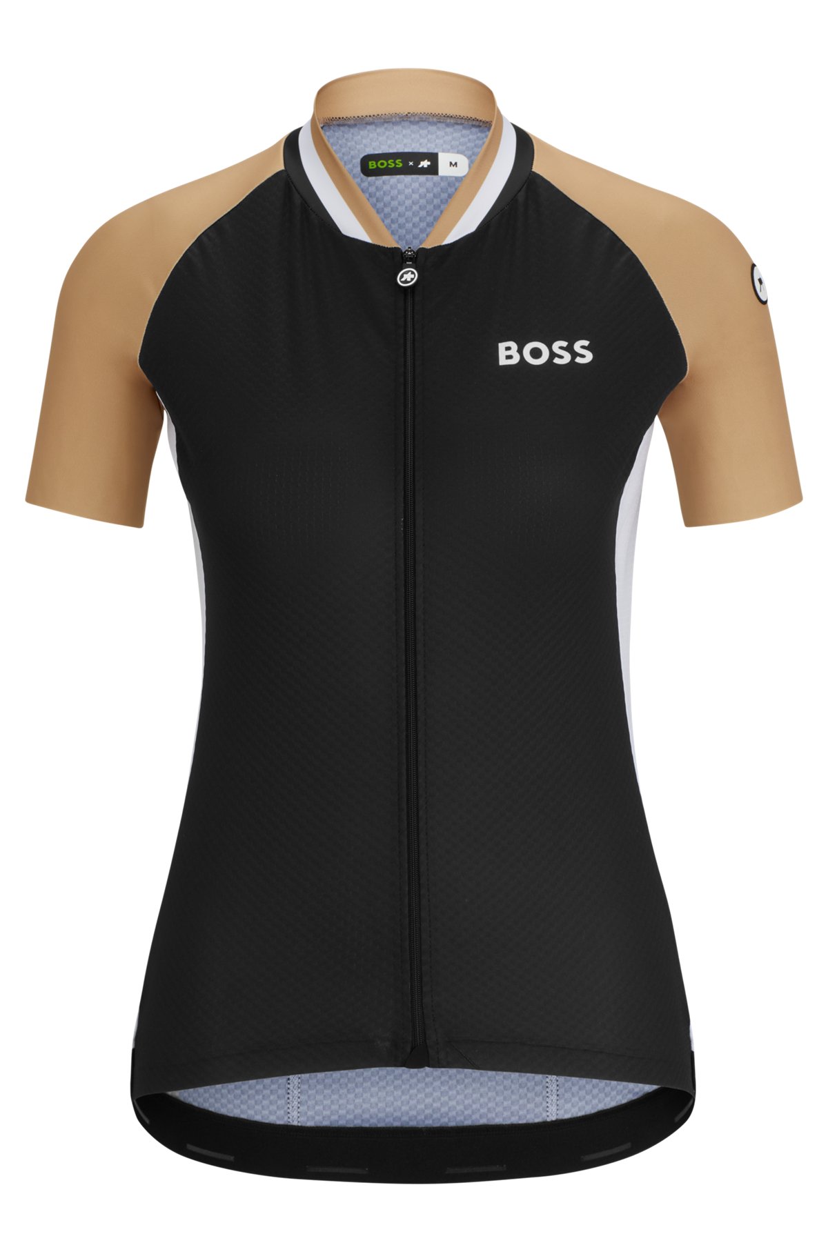 BOSS x ASSOS branded UPF50+ jersey top with three rear pockets, Black