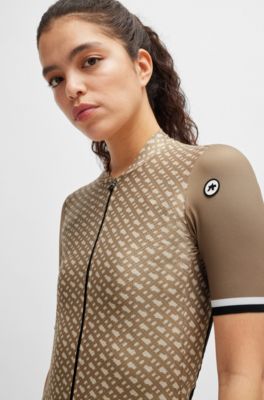 BOSS x ASSOS training jersey with stretchable secure rear pockets, Beige