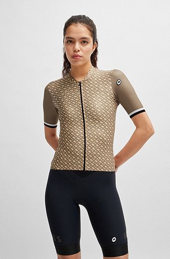 BOSS x ASSOS training jersey with stretchable secure rear pockets, Beige