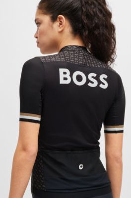 BOSS x ASSOS training jersey with stretchable secure rear pockets, Black