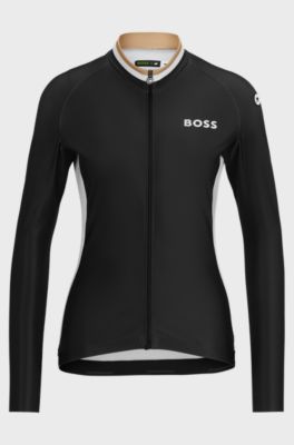 BOSS x ASSOS zip-up jersey top with three rear pockets, Black