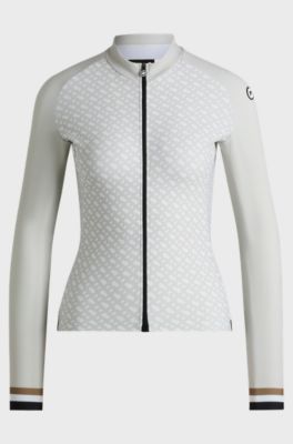 BOSS x ASSOS termisk jersey med kontrasterande rygg, Ljusbeige