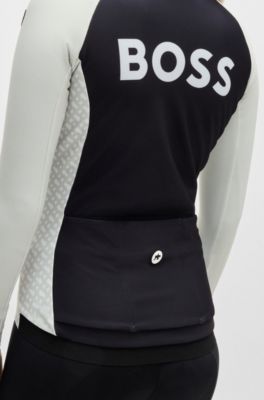 BOSS x ASSOS Maglia termica con parte posteriore a contrasto, Beige chiaro